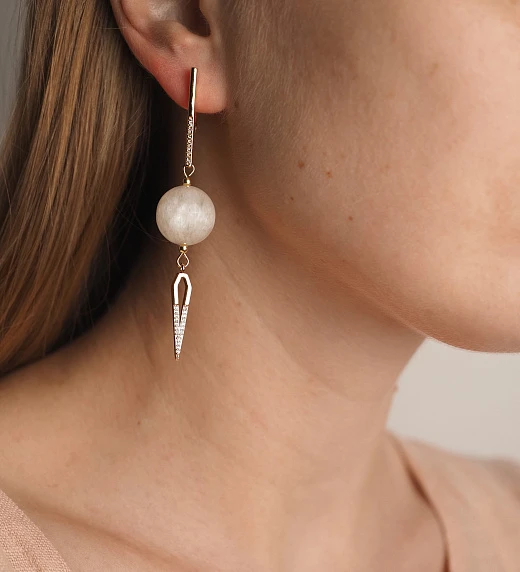 Серьги из Кунцита