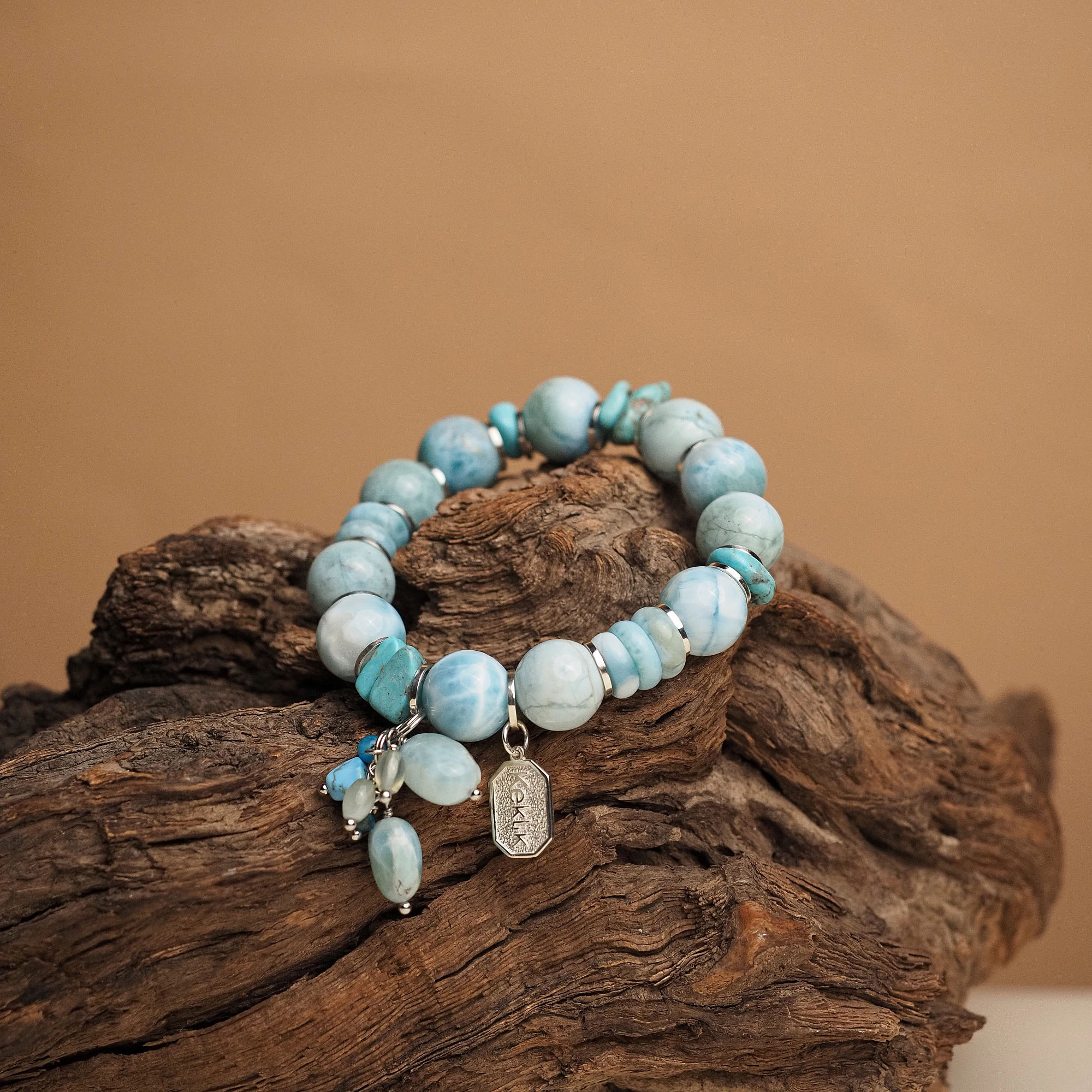 Браслет женский из Бирюзы и Ларимара