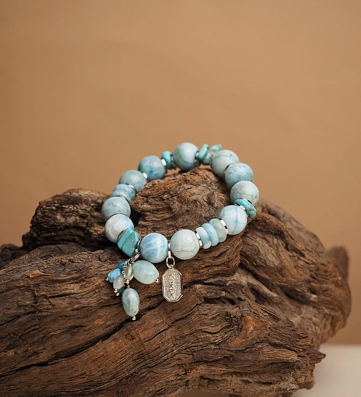 Браслет женский из Бирюзы и Ларимара