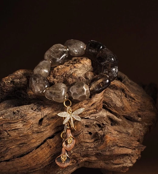 Браслет женский из Раухтопаза №6