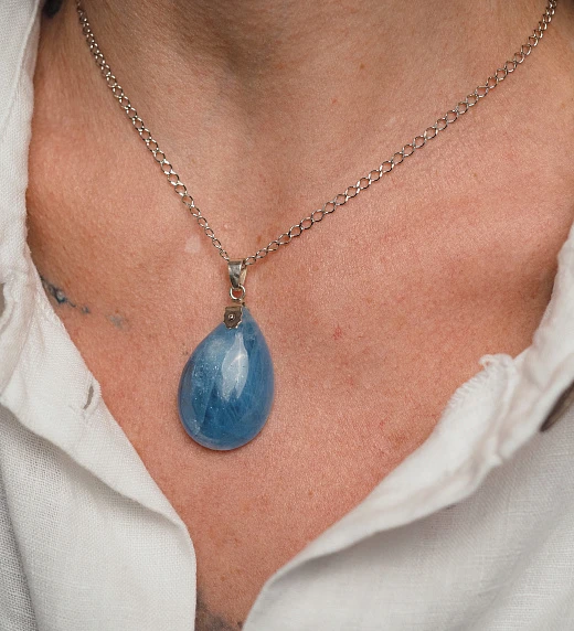 Кулон из Аквамарина с цепочкой №3