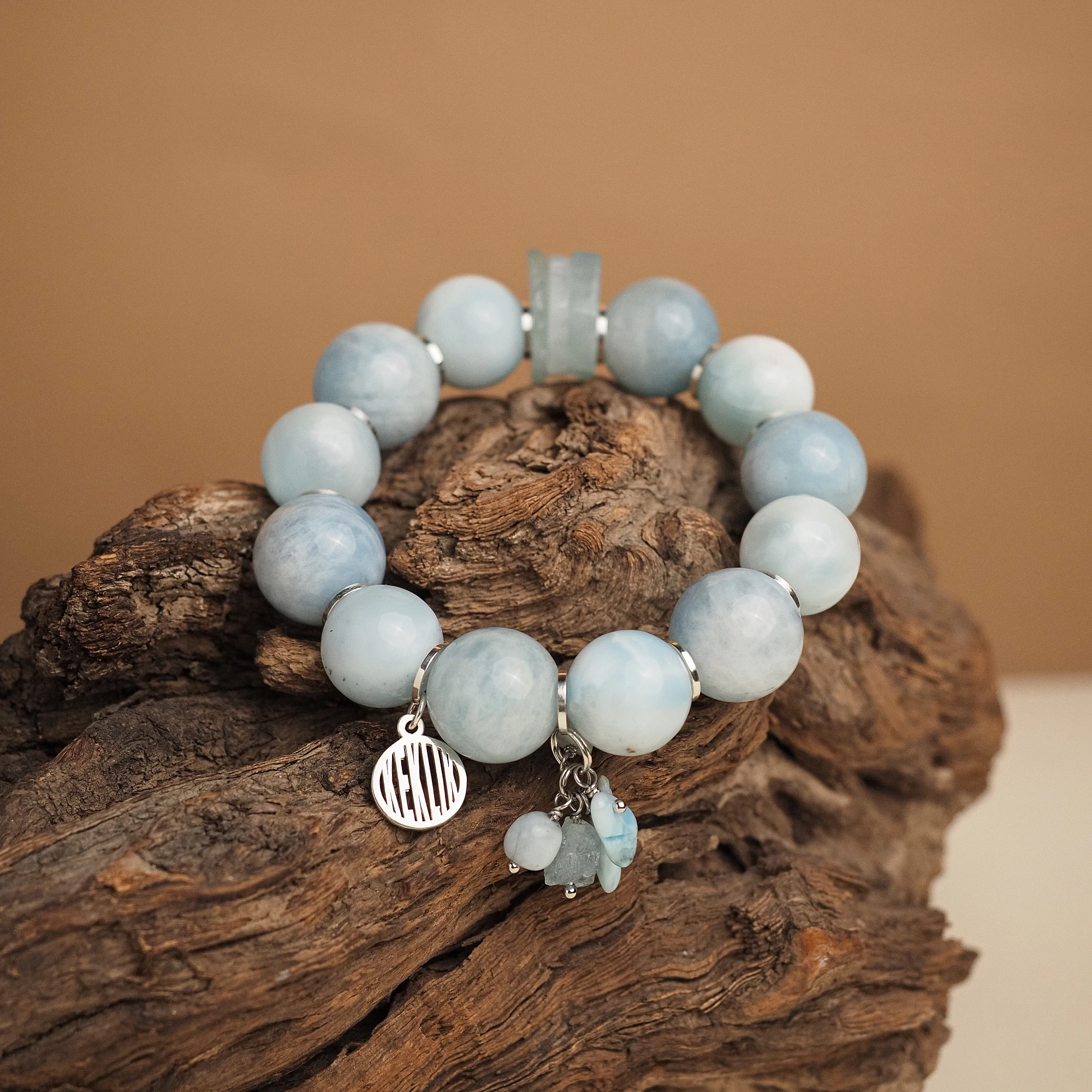 Браслет женский из Аквамарина и Ларимара