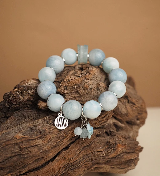 Браслет женский из Аквамарина и Ларимара