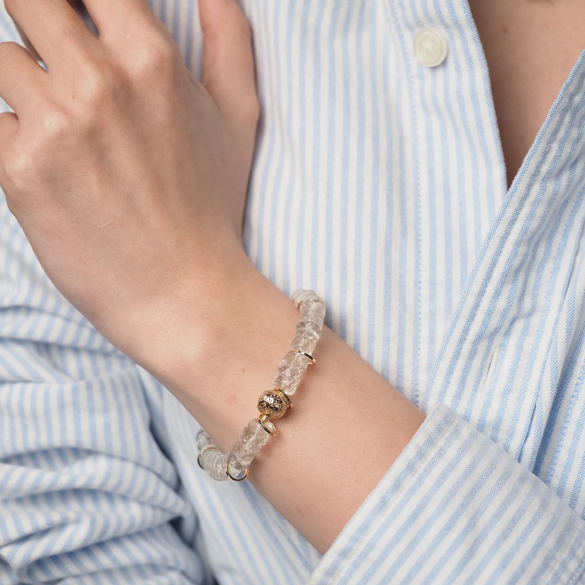 Браслет женский из зеленого Аметиста и Вулканита