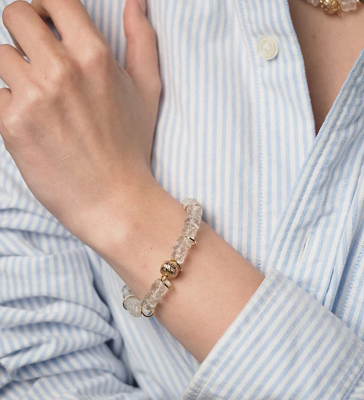 Браслет женский из зеленого Аметиста и Вулканита