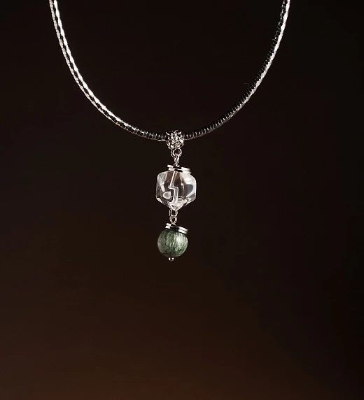 Подвеска из Горного хрусталя и Серафинита №1