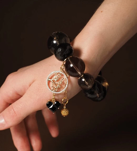 Браслет женский из Раухтопаза №8