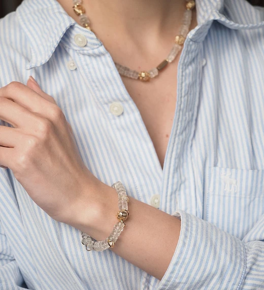 Браслет женский из зеленого Аметиста и Вулканита