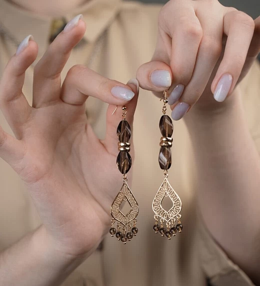 Серьги из Раухтопаза №5