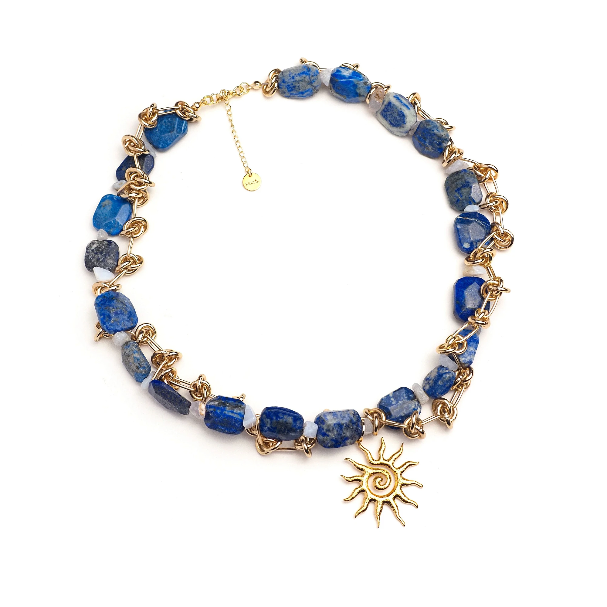 Чокер женский из Лазурита и Сапфирина